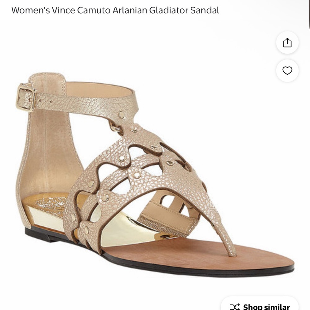 Vince Camuto Metallic Gold Cutout Gladiator Sandal